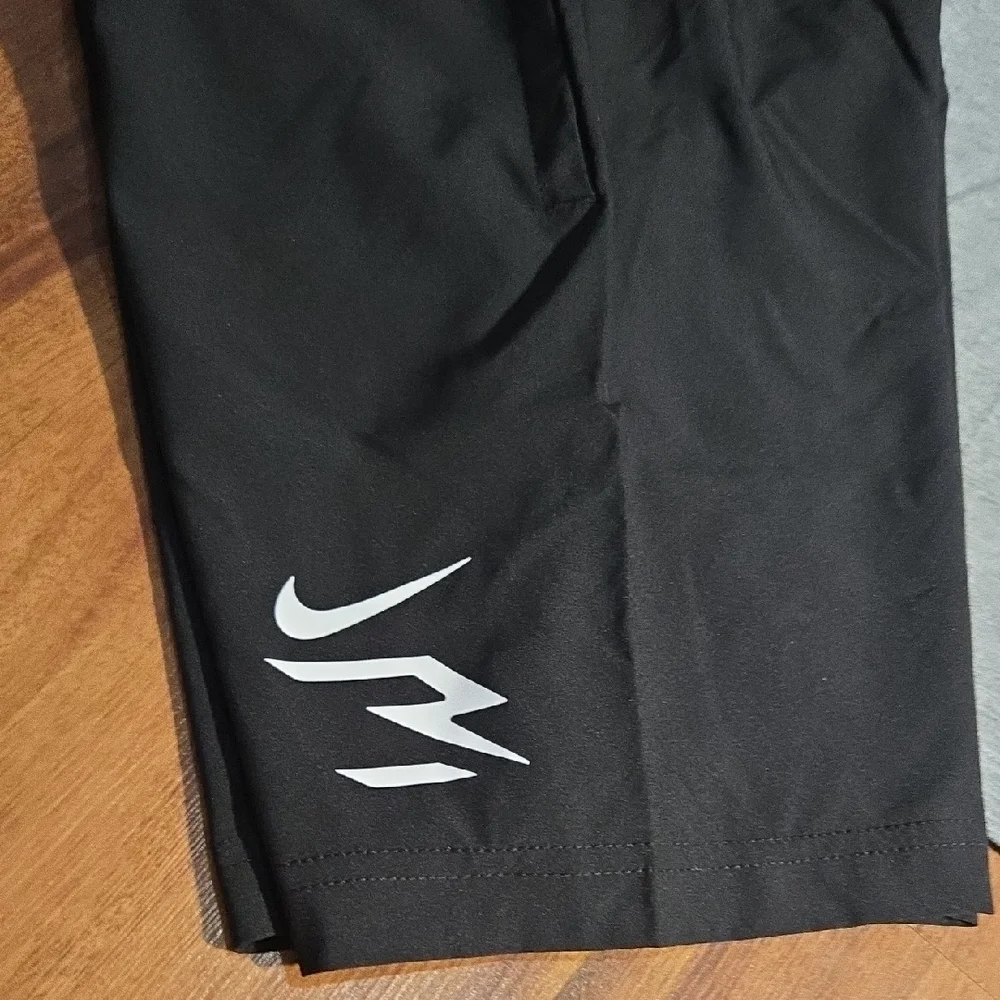 Nike Gray Logo T-Shirt with Black Athletic Shorts - Picture 4 of 9